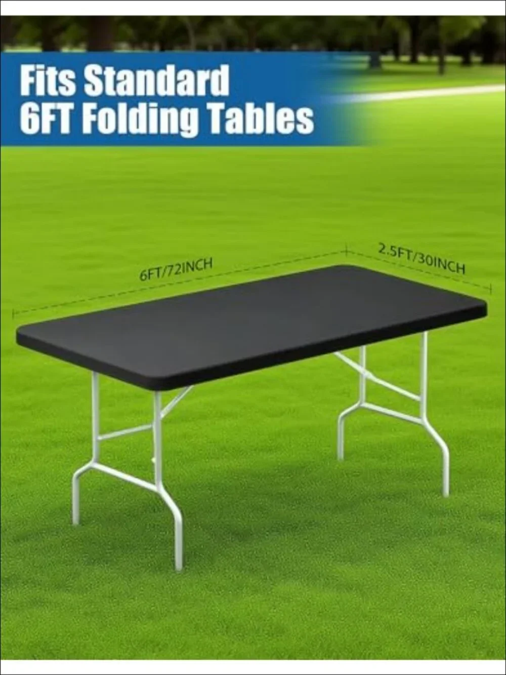 6FT Spandex Table Cloth 6 Pack Fitted Tablecloth Stretch Cover